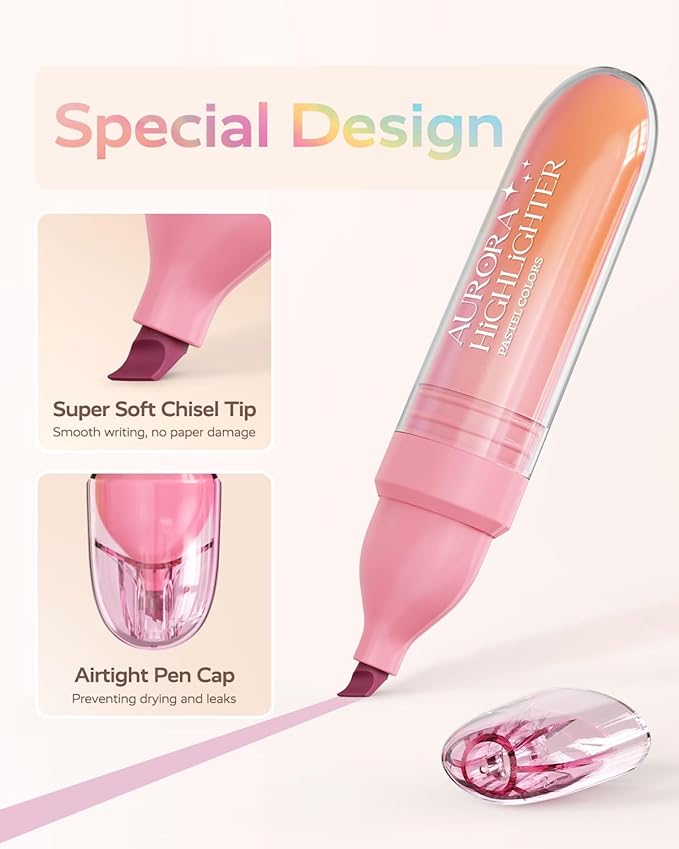 Four Candies 12 Pcs Highlighters Assorted Colors, Cute Pastel Highlighter Set - Image 6