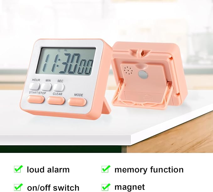 Weewooday 12 Pcs Digital Kitchen Magnetic Timer Bulk Classroom Count up - Image 4