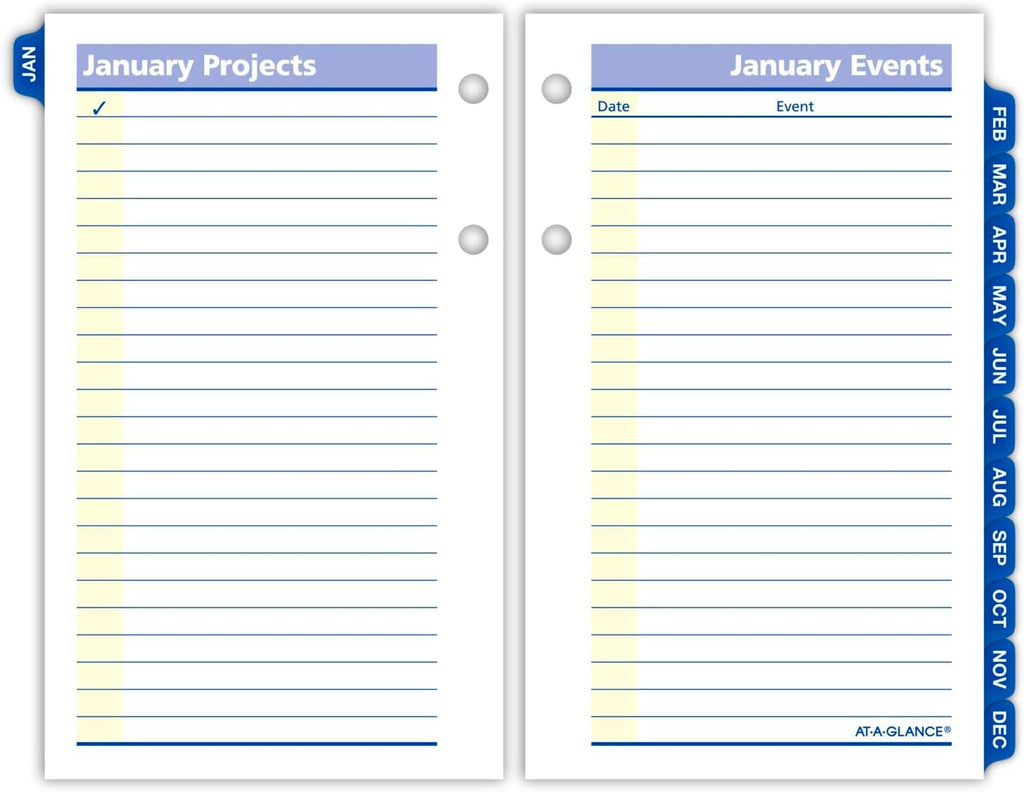 AT-A-GLANCE 2025 Desk Calendar Refill, Daily, 3-1/2" x 6", Standard, Loose-Leaf, QuickNotes (E5175025)