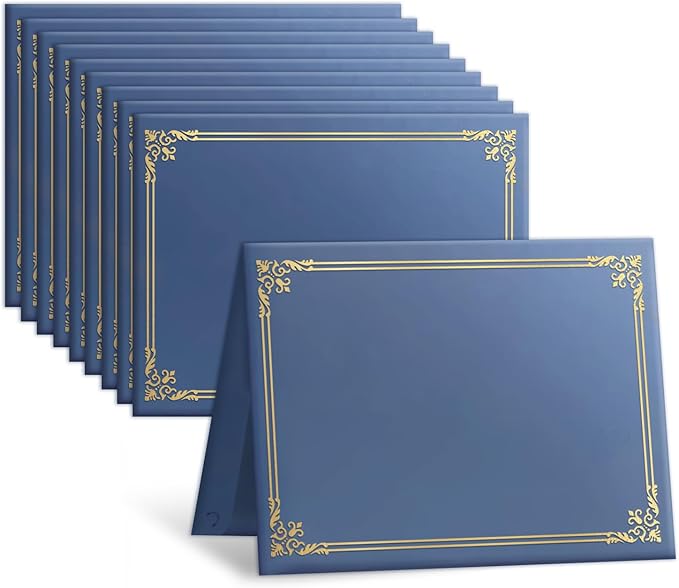 12 Packs Certificate Covers, Certificate Holders Gold Foil Border, by Unknown