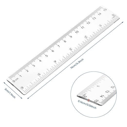Zonon 100 Pcs 6 Inch Rulers Bulk Clear Plastic Flexible Straight Rulers - Image 2