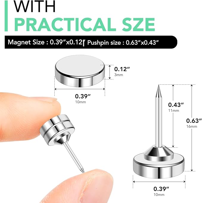 E BAVITE Magnetic Push Pins, 80 Sets Magnet Thumbtack - Image 2