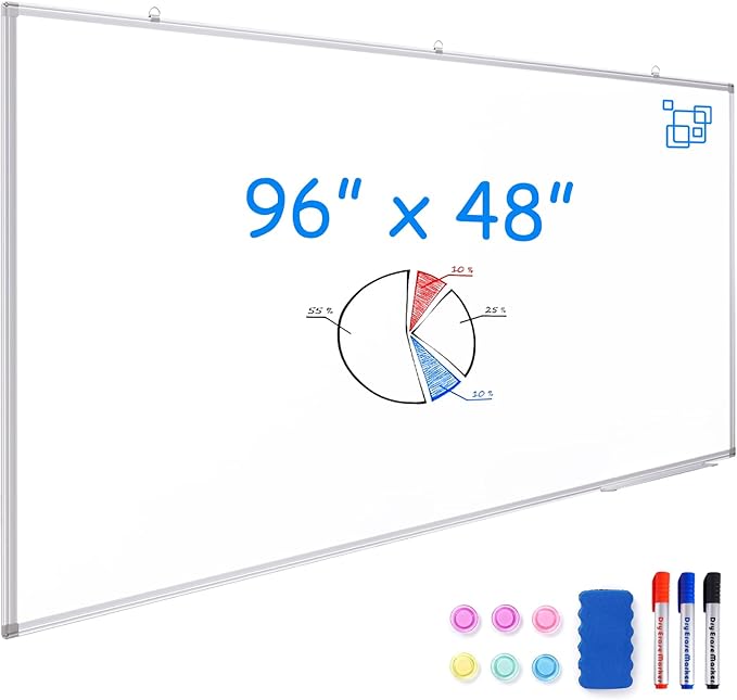 Large Dry Erase Board 96 x 48 Inch, maxtek Magnetic White Board Dry Erase by Maxtek
