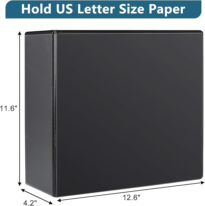 CIXILDTS 4" 3 Ring Binder, Standard 4-Inch Slant-D Ring Binder Fit Letter Size - Image 2