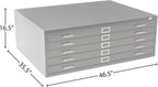 Safco 5-Drawer Flat File Organizer for Construction, Design, Architecture, Engineering & 30" x 42" Large Documents, Black