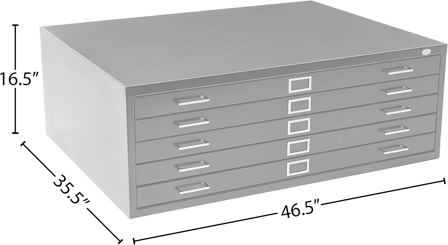 Safco 5-Drawer Flat File Organizer for Construction, Design, Architecture, Engineering & 30" x 42" Large Documents, Black