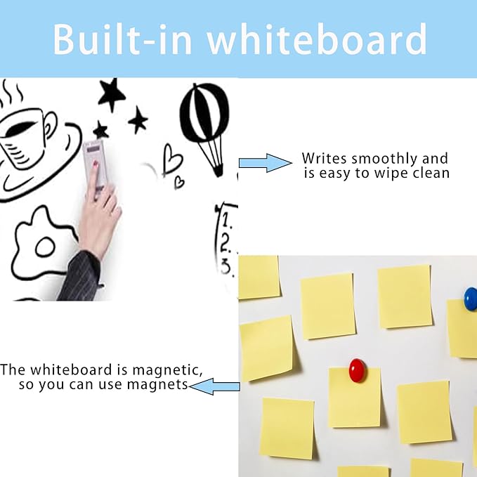 Lockable Dry Erase Board 36x24 Inches Enclosed Bulletin Boards White Board - Image 4
