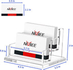 NIUBEE Clear Business Card Holder 2 Tier Acrylic Business Card Stand, 2 Slots - Image 2
