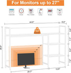 Snughome Desk Shelf, 44.9" Large Desktop Organizer Shelf, Desk Hutch - Image 3