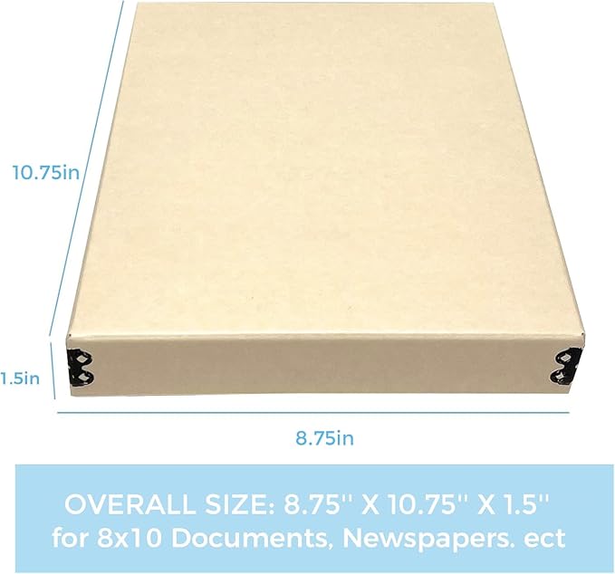 Lineco Museum Storage Box Tan, Archival Boxboard, Drop-Front Design - Image 2