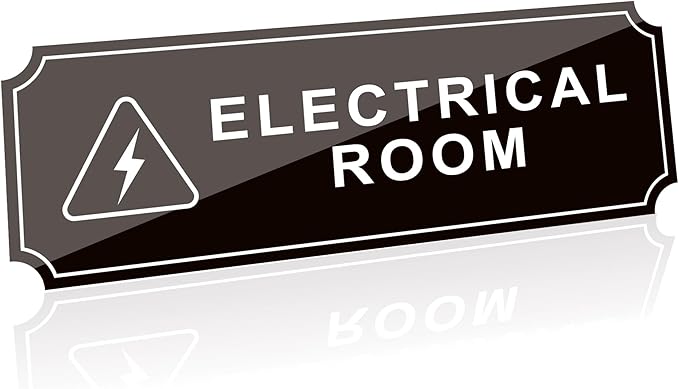 Electrical Room Door Sign for Business，Self-Adhesive Durable Modern Electrical by LUHIMO