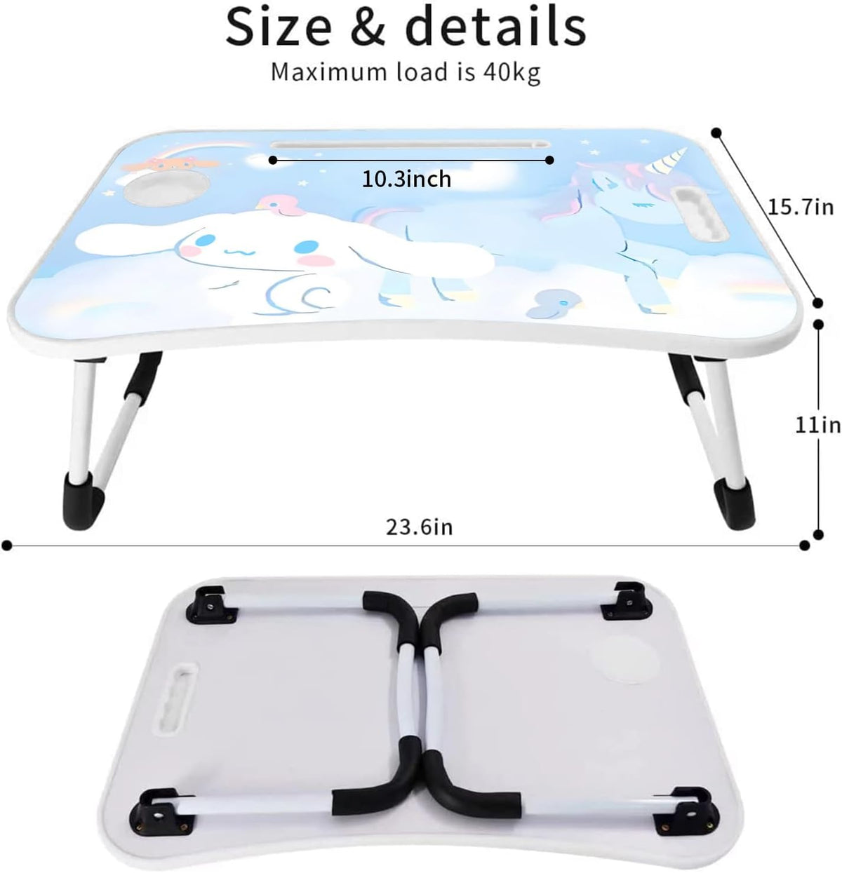 Kawaii Laptop Desk Foldable Kawaii Bed Desk Table Cute Folding Breakfast Tray...