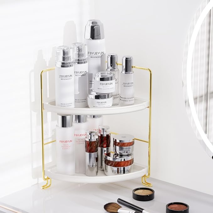 FSyueyun 2-Tier Corner Bathroom Counter Organizer, Tool-Less Installation - Image 3