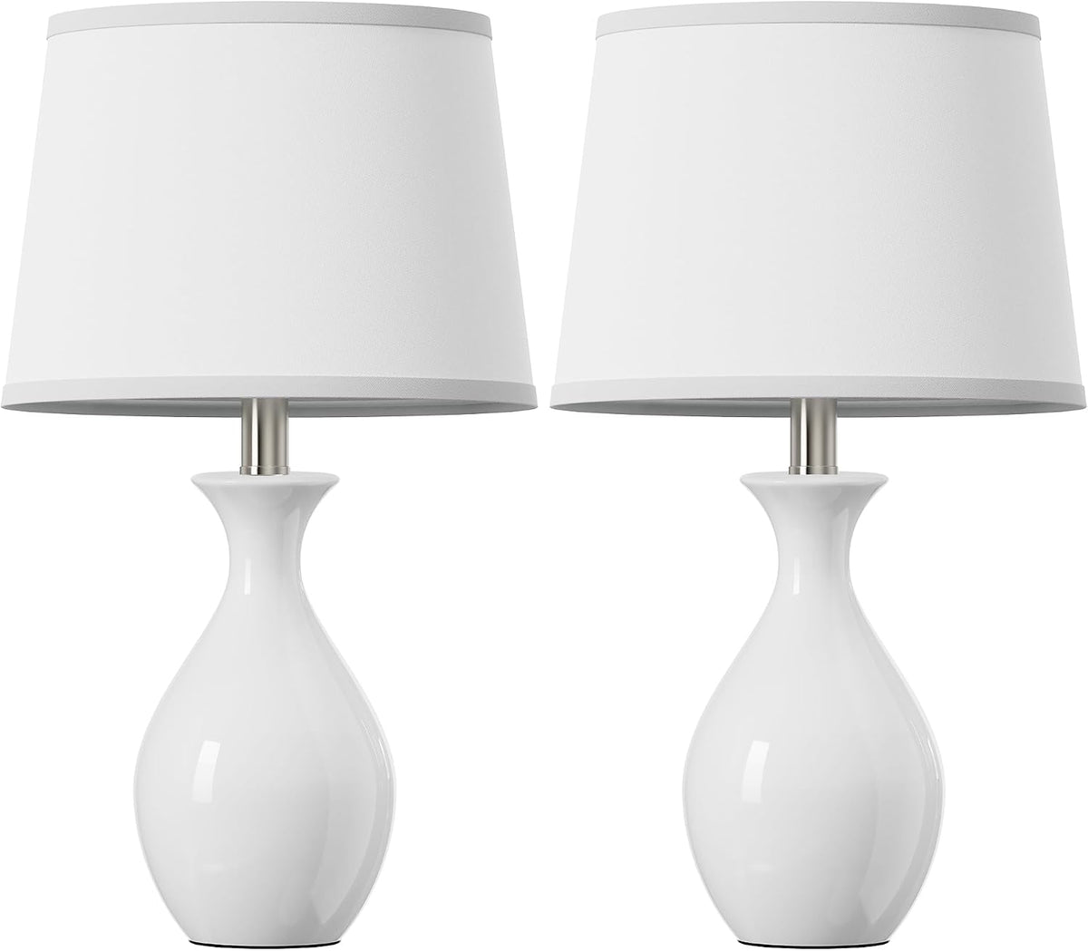 PARTPHONER Table Lamp Set of 2, Modern Ceramic Bedside Lamps for Night Stands...