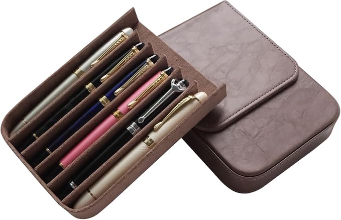MIVLXLX Leather 6 Fountain Pen/Pencil Tray Case, Magnetic Closure - Image 8