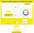 Two Pocket Portfolio Folders, PANDRI 60 Pack 3 Hole Punched 2 Pocket Folders - Image 3