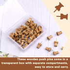 50 Pcs Wooden Push Pins, Decorative Thumb Tacks, Push Pins - Image 3