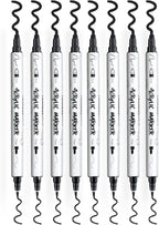 TRANSON 8 Pack Black Bold and Fine Dual-tip Acrylic Paint Marker - Image 6