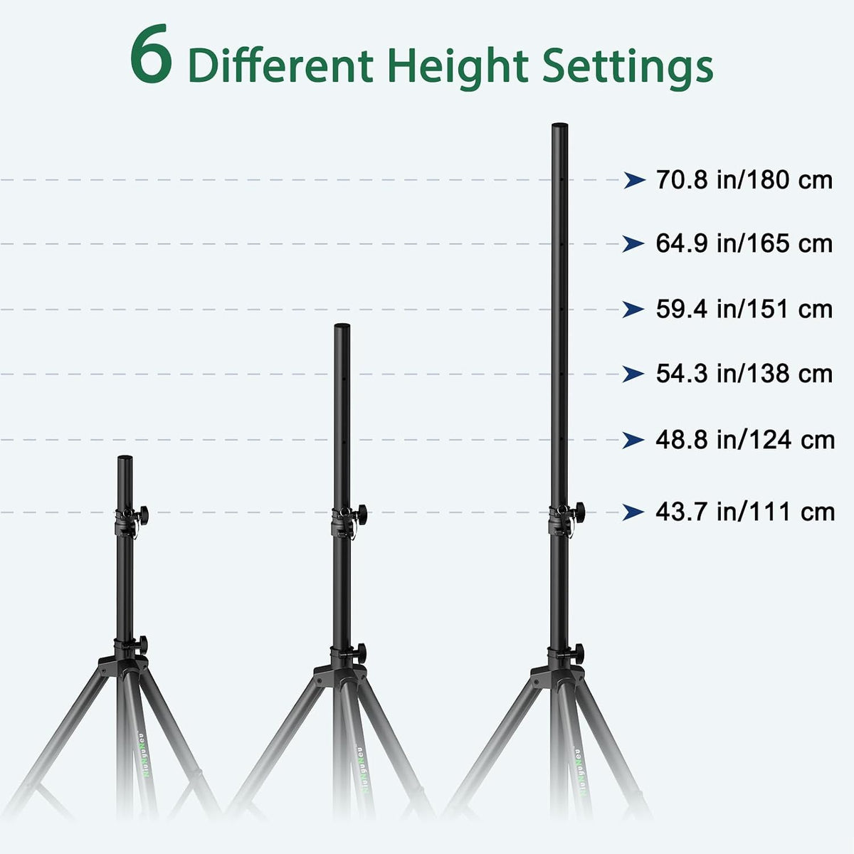 Pair of Speaker Tripod Stands 43.7"-70.8" PA DJ 35mm Mount Insert