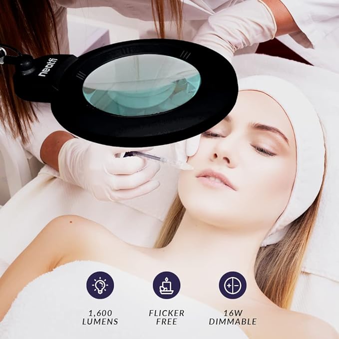 Neatfi XL Bifocal LED Magnifying Lamp, 7-Inch Acrylic Lens, 5D/20D Magnification - Image 5