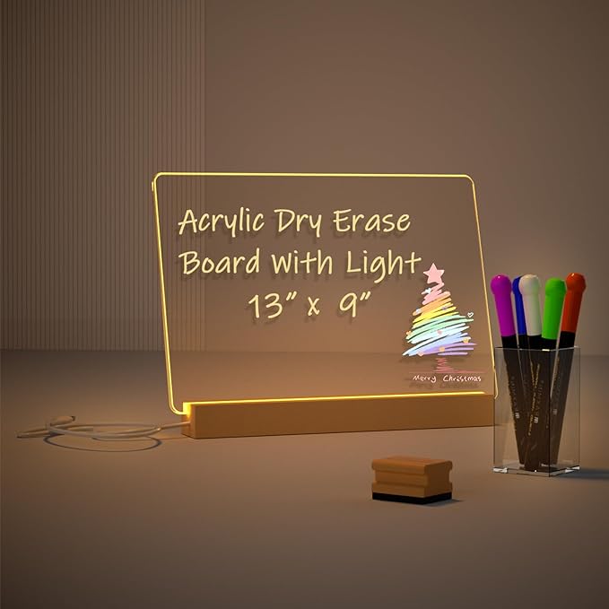 Light Up Clear Dry Drase Board 13 x 9 inch by Unknown