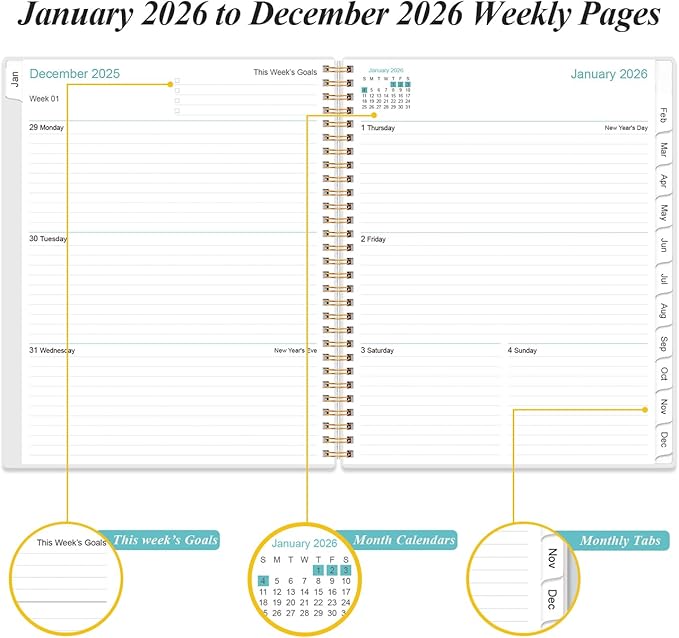 2026 Planner - Weekly Monthly Planner 2026 from January 2026 to December 2026 - Image 3