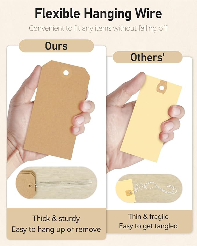 Uniclife 100 Pcs Blank Shipping Tags - Image 5