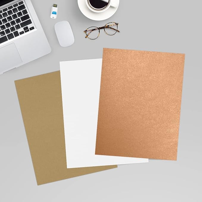 LUXPaper 8.5" x 11" Paper | Letter Size | Copper Metallic | 80lb. Text | 50 Qty - Image 6