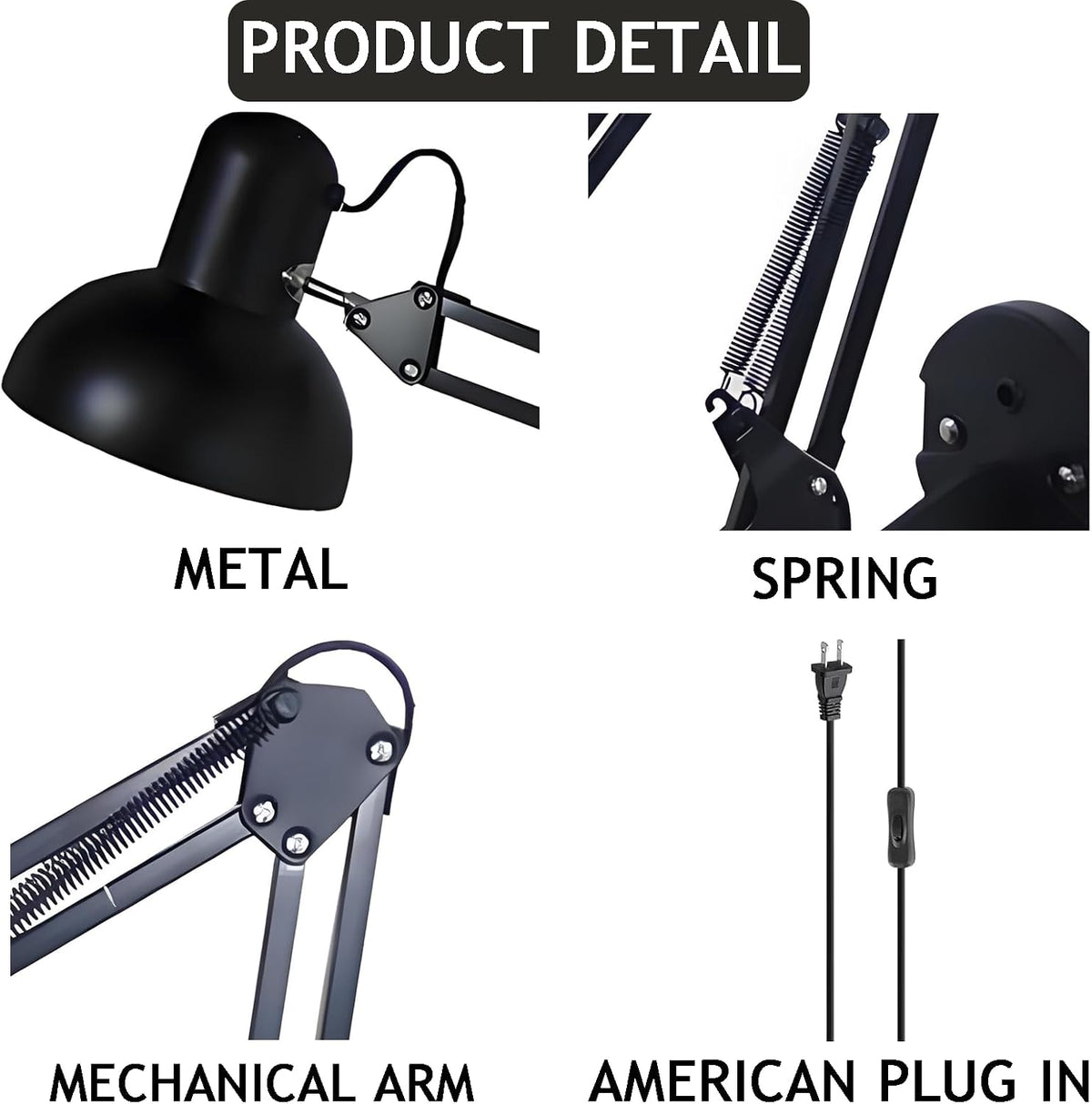 Black Industrial Swing Arm Wall Light Nordic Adjustable Long Arm Wall Sconces...
