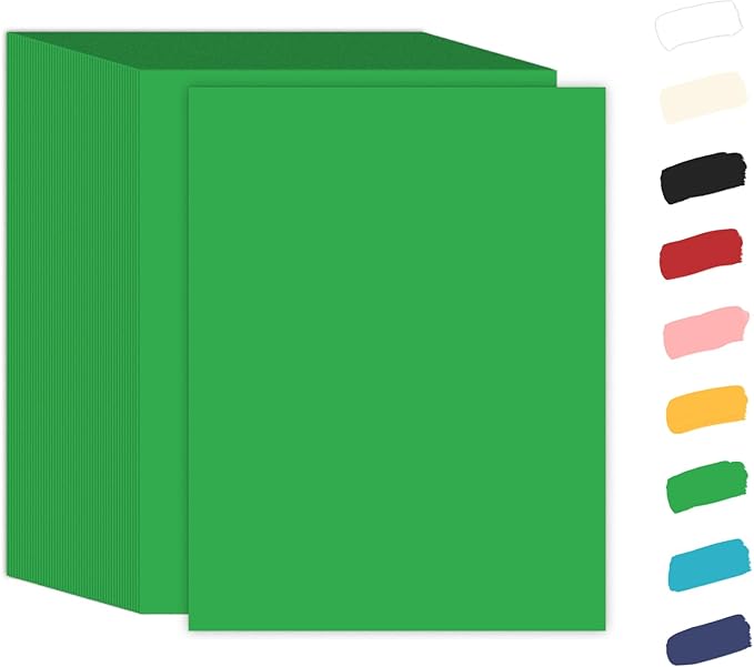 100 Sheets Green Cardstock 8.5 x 11, Goefun 65lb Green Construction Paper 8.5 x by Goefun