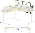 FLEXISPOT L Shaped Standing Desk, 63 x 55 Inch Electric Height Adjustable by FlexiSpot