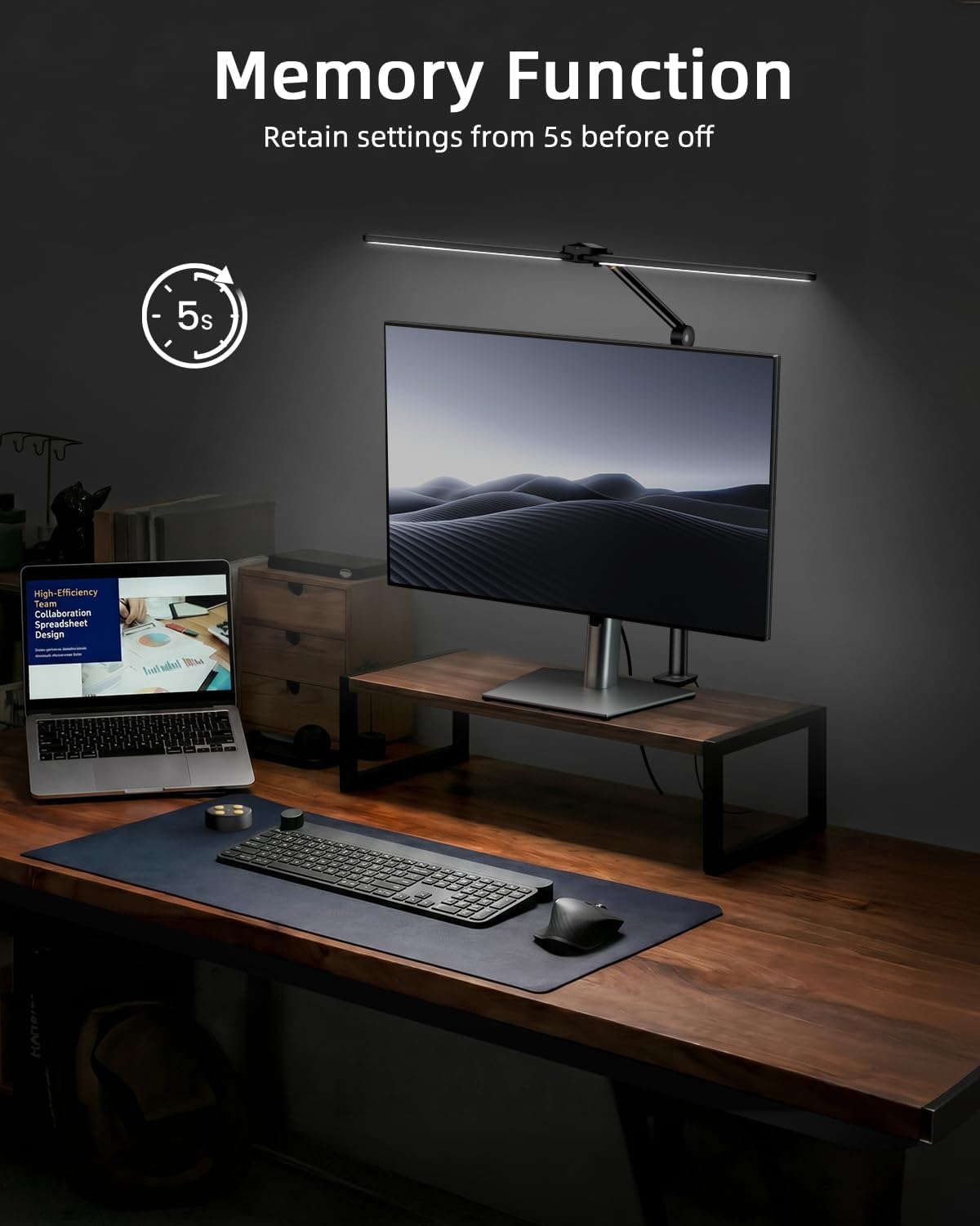 Dual Head Ring Light for Streaming, Sensor Switch Desk Video Light