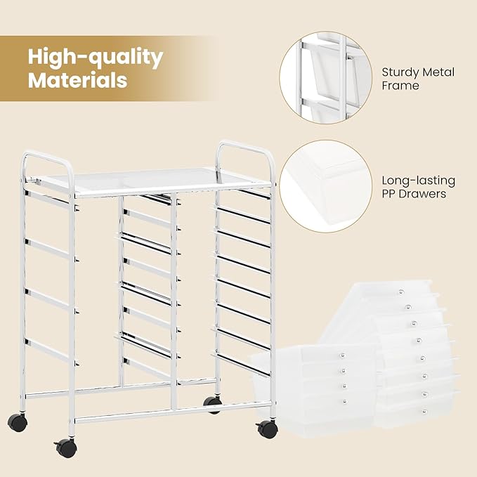 Giantex 12 Drawer Rolling Cart - Image 7