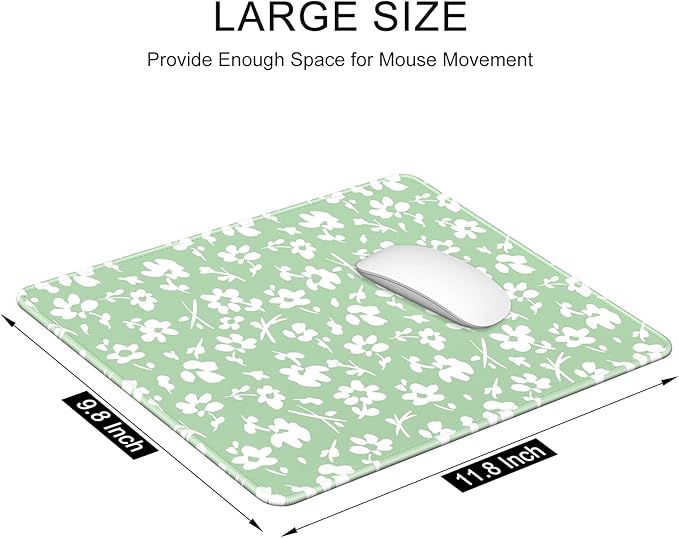 Auhoahsil Mouse Pad, 12 x 10 in Simple Flower Theme Computer Mouse Pad - Image 3
