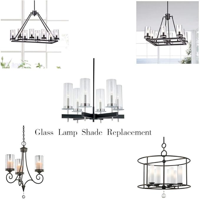 Sunwo Glass Shade Straight Cylinder Glass Lamp Shade Replacement - Image 3