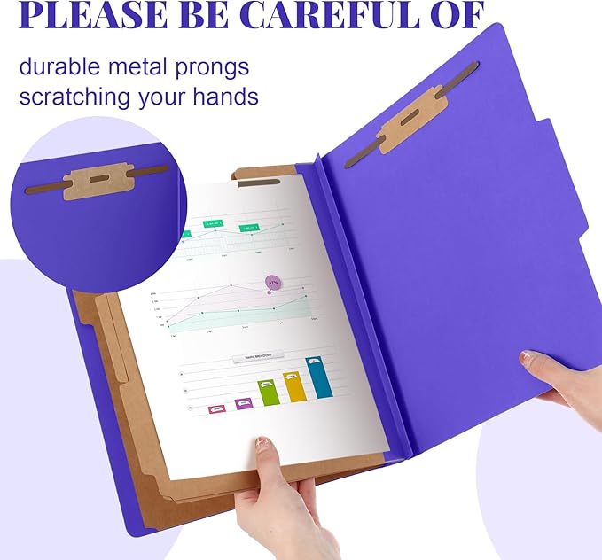 Skyygemm 24 Pcs Classification Folders Letter Size, 3 Divider Pressboard File - Image 4
