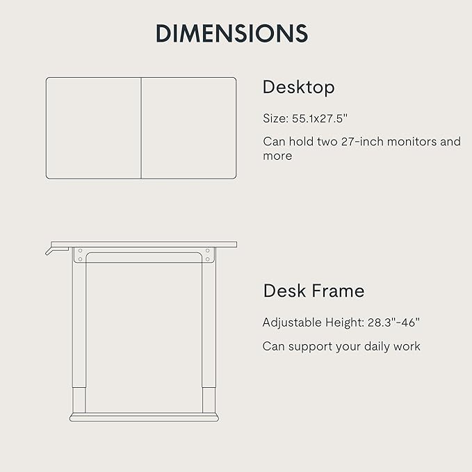 FLEXISPOT 4 Legs Standing Desk 55 x 28 Inch Electric Adjustable Height - Image 7