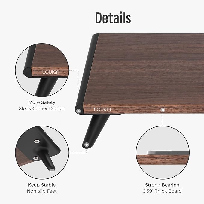 loukin Monitor Stand Riser for Desk, 22.4" x 8.3" Larger Computer Stand for - Image 3