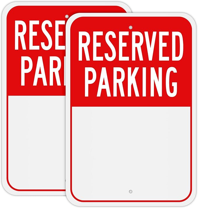 Blank Reserved Parking Sign, 18x12 Inches Rust Free Reflective Aluminum by AUYKTE