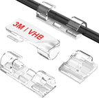 Adhesive Cable Clips Clear, Upgraded Wire Holders by TidyHelper