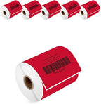 HOUSELABELS 4" x 6" Red Shipping Labels on 1" Core Compatible by HouseLabels