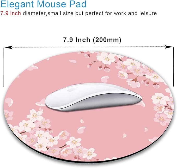 IMAYONDIA Cute Pink Mouse Pad, Floral Flowers Mouse Pad, Sakura Cherry Blossom - Image 2