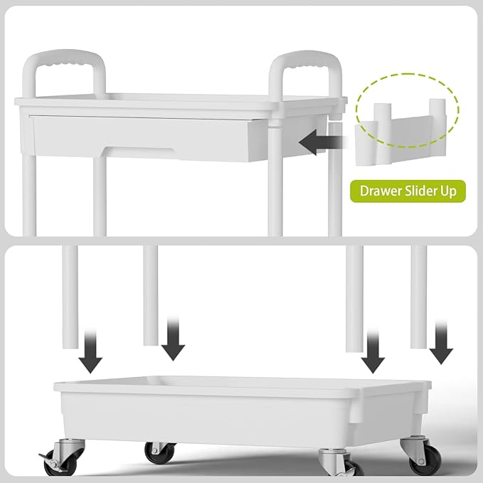 Sorgion 3 Tier Rolling Cart Organizer, Laundry Room Bathroom Organizers and - Image 5