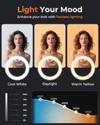 Sensyne 10'' Ring Light with 50'' Extendable Tripod Stand, LED Circle Lights - Image 3
