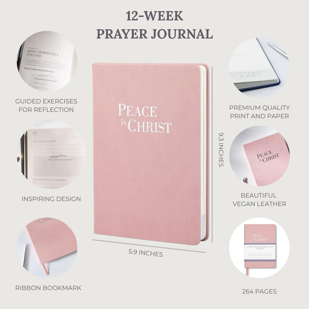 Prayer Journal – Peace in Christ 12-Week Guided Christian Prayer Journal for Women & Men with Daily Prayer Prompts, Scripture, Gratitude & Reflection for Spiritual Growth