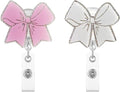 2Pcs Pink Bow Badge Reel Retractable Cute Badge Reels by Unknown