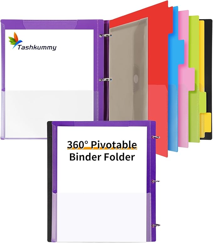 360° Pivotable Project Organizer Binder, Upgraded 3 Ring Binder by 360%C2%B0PivotableBinderNotebook