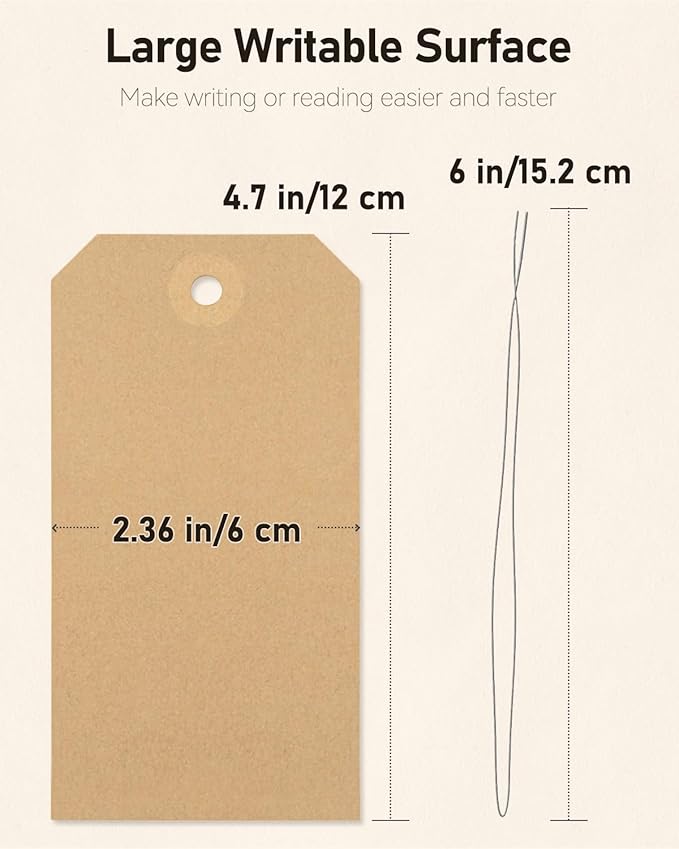 Uniclife 100 Pcs Blank Shipping Tags - Image 6