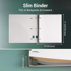 MUKAWA 1 Inch 3 Ring Binder, D-Ring Binder Holds 250 Sheets, PP Cover - Image 2