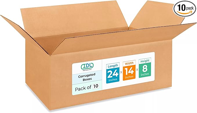 Large Shipping & Moving Boxes 24x14x8 inches by IDLPackaging